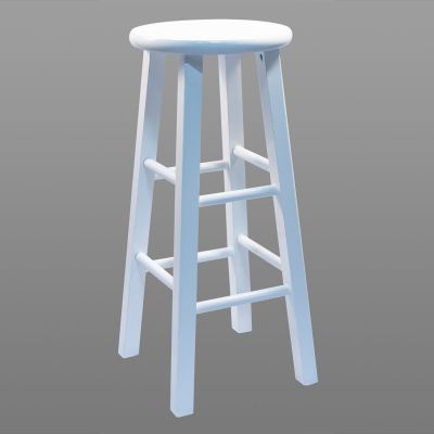Image of White Wood Bar Stool