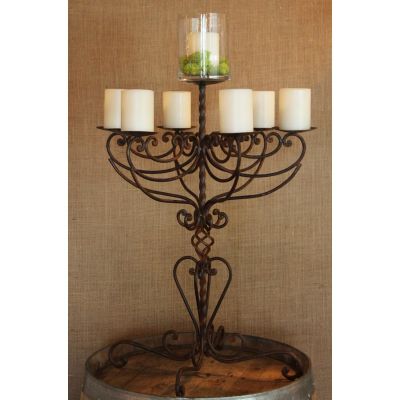 Image two of 7 Branch Wrought Iron Candelabra