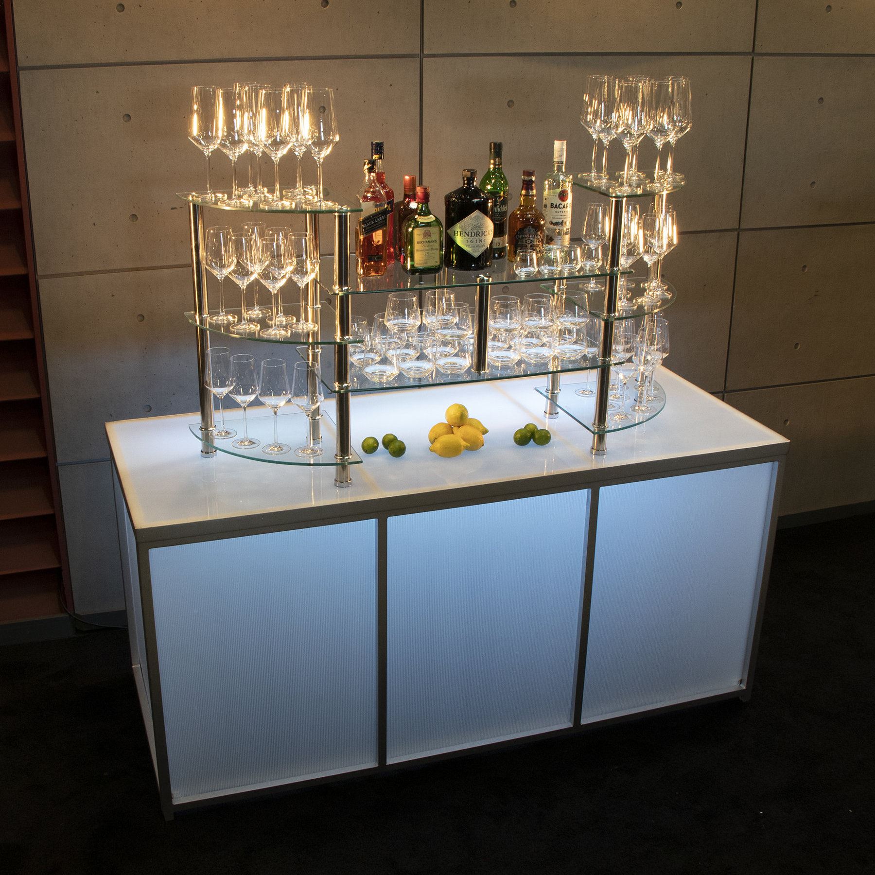 Glass Buffet Risers for Rent