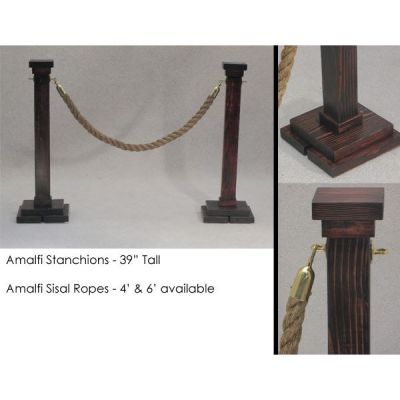 Image two of Wooden Amalfi Stanchion & Sisal Rope