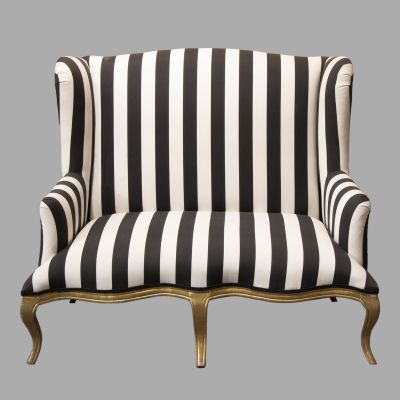 Image of Chaplin Black & White Wing Back Love Seat
