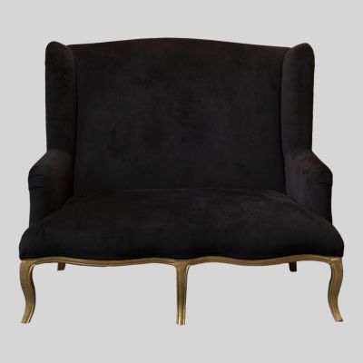 Image of Chaplin Black Wing Back Love Seat