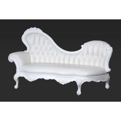 Image two of Cielo Blanco White Victorian Style Chaise Lounge