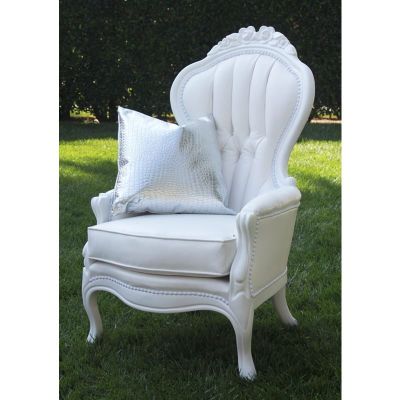 Image two of Cielo Blanco White Victorian High Back Chair