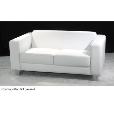 Image two of 5' White Cosmopolitan Loveseat