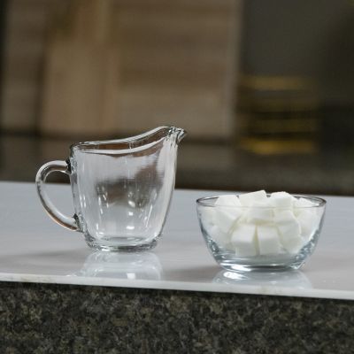 Image of Glass Creamer & Sugar