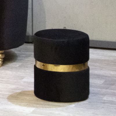 Image of Gotham Black 18" Ottoman