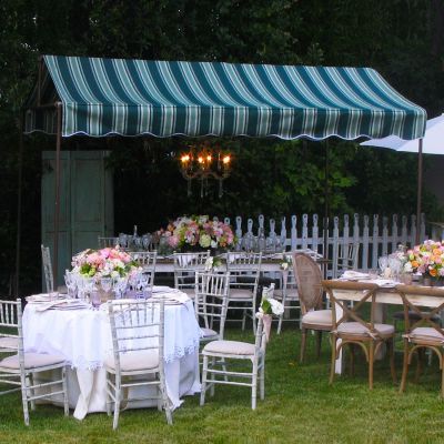 Image of Green and White Striped Canopy