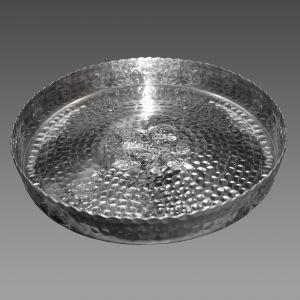 Hammered Aluminum Fleur de Lis Tray 13