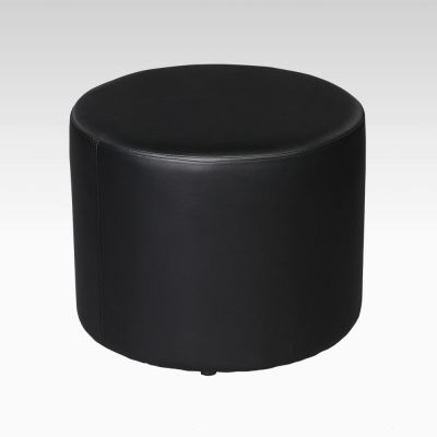 Image of Black Metro 22" Round Ottoman