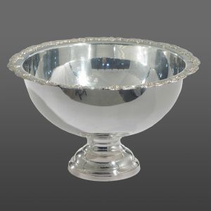 Silver Ornate Punch Bowl