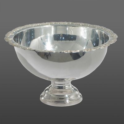 Image of Silver Ornate Punch Bowl