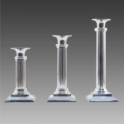 Image of Silver Athens Candle Holders
