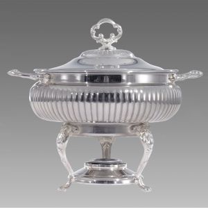 Silver 2 Quart Round Chafer