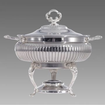 Silver 2 Quart Round Chafer
