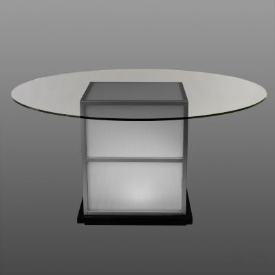 Image of Translucent Round Glass Table