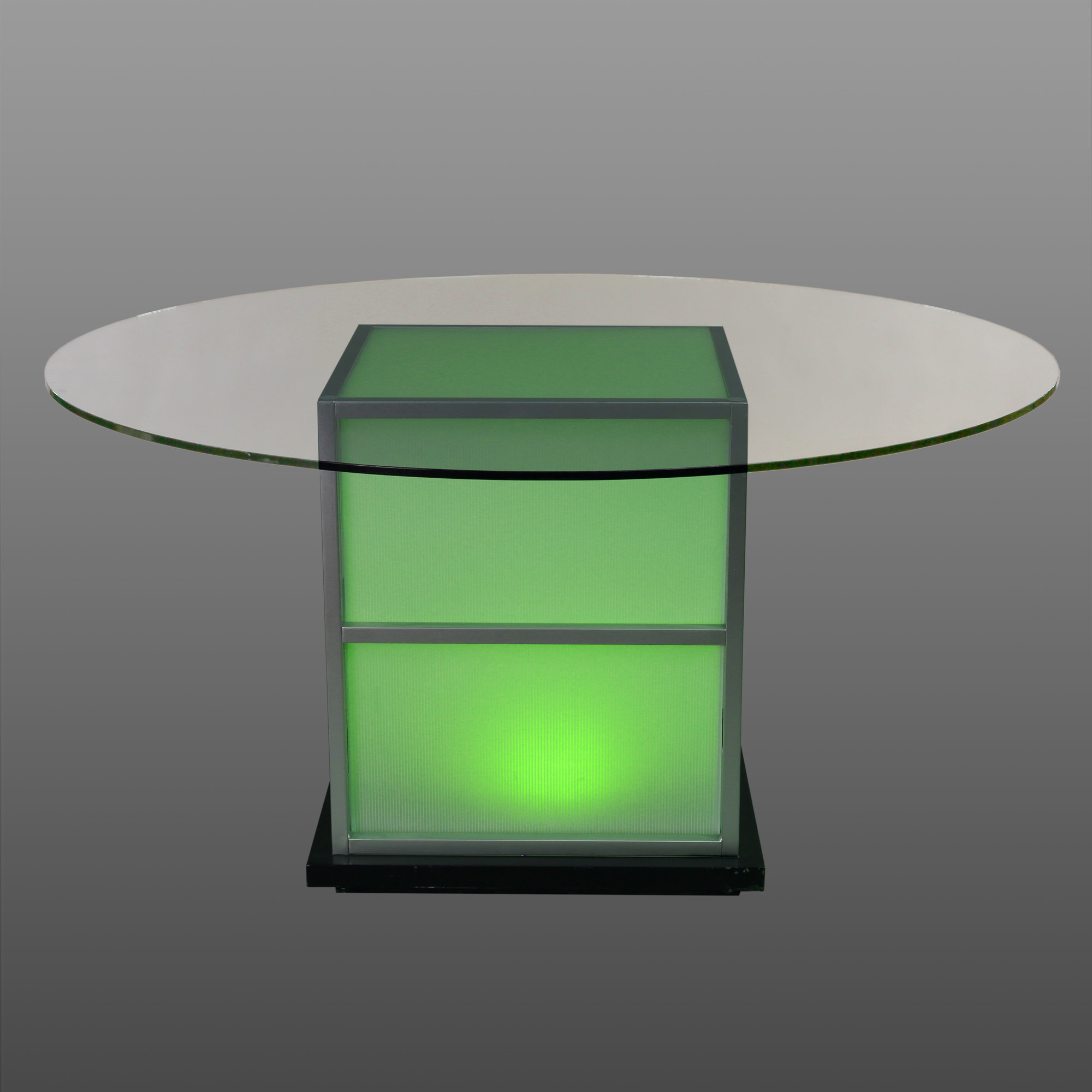 Translucent Round Glass Table | Town & Country Event Rentals