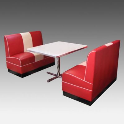 Image of White Table with Banquettes