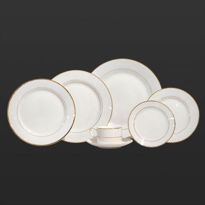 Image of White with Gold Band