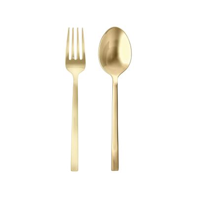 Image of Gold Serving Fork & Spoon