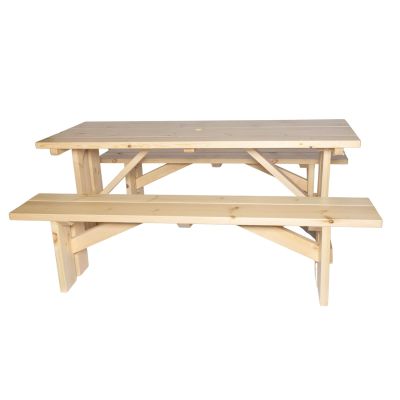 Image of Picnic Table & Benches Natural