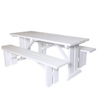 Image of Picnic Table & Benches White