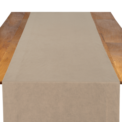 Image of Velvet Beige Table Runner