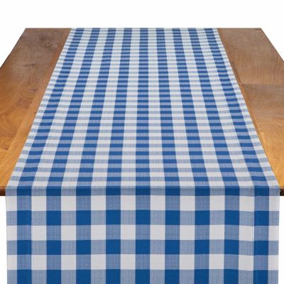 Image of Gingham Blue Table Runner