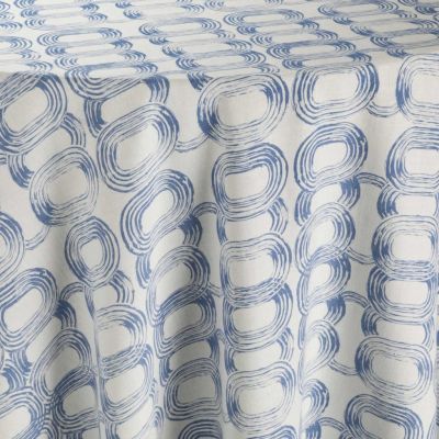 Image of Brush Rings Blue Table Linen