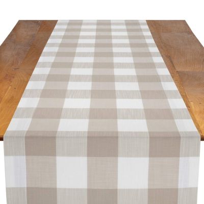 Image of Buffalo Check Travertine Table Runner