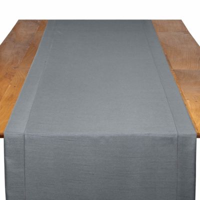 Image of Shantung Gunmetal Table Runner