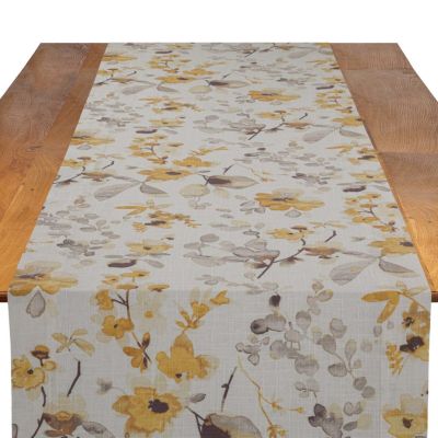 Image of Harper Yellow Grey Table Runner