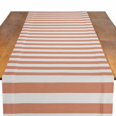 Image of Drayton Stripe Persimmon Table Runner