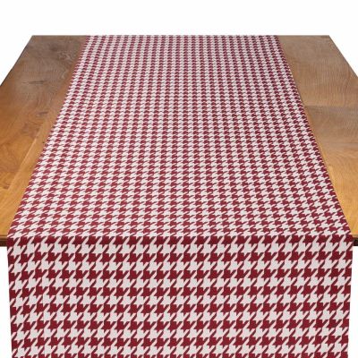 Image of Houndstooth Red Table Runner