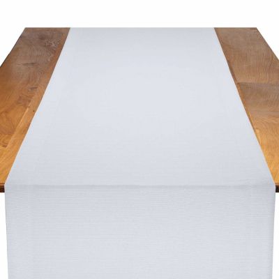 Image of Faille White Table Runner